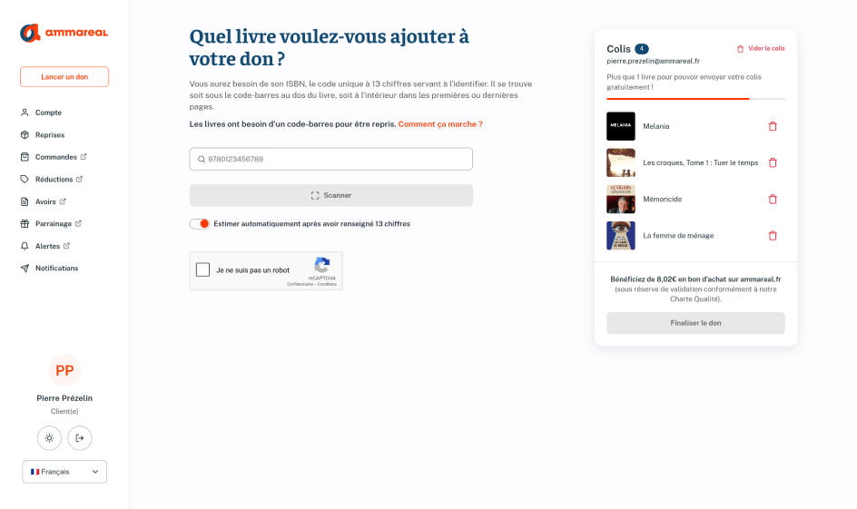Partie Reprise de la webapp