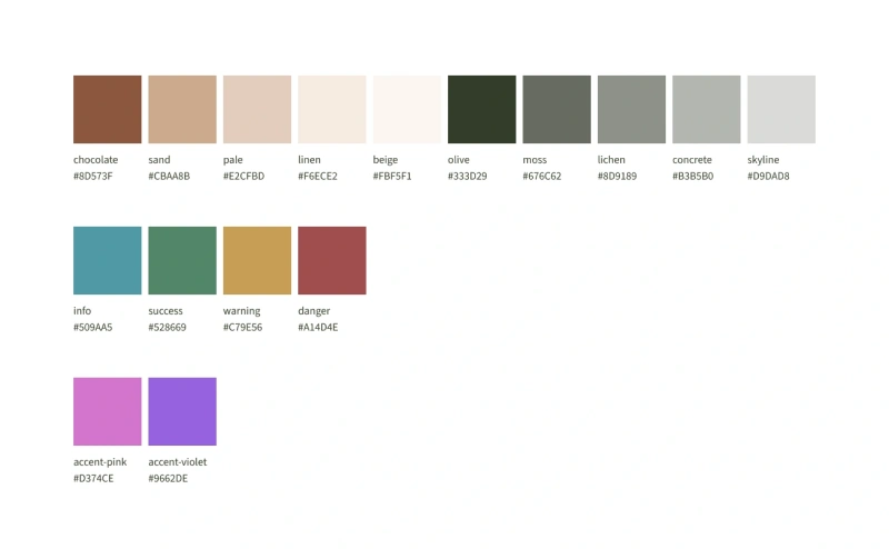 Couleurs de MYWIE